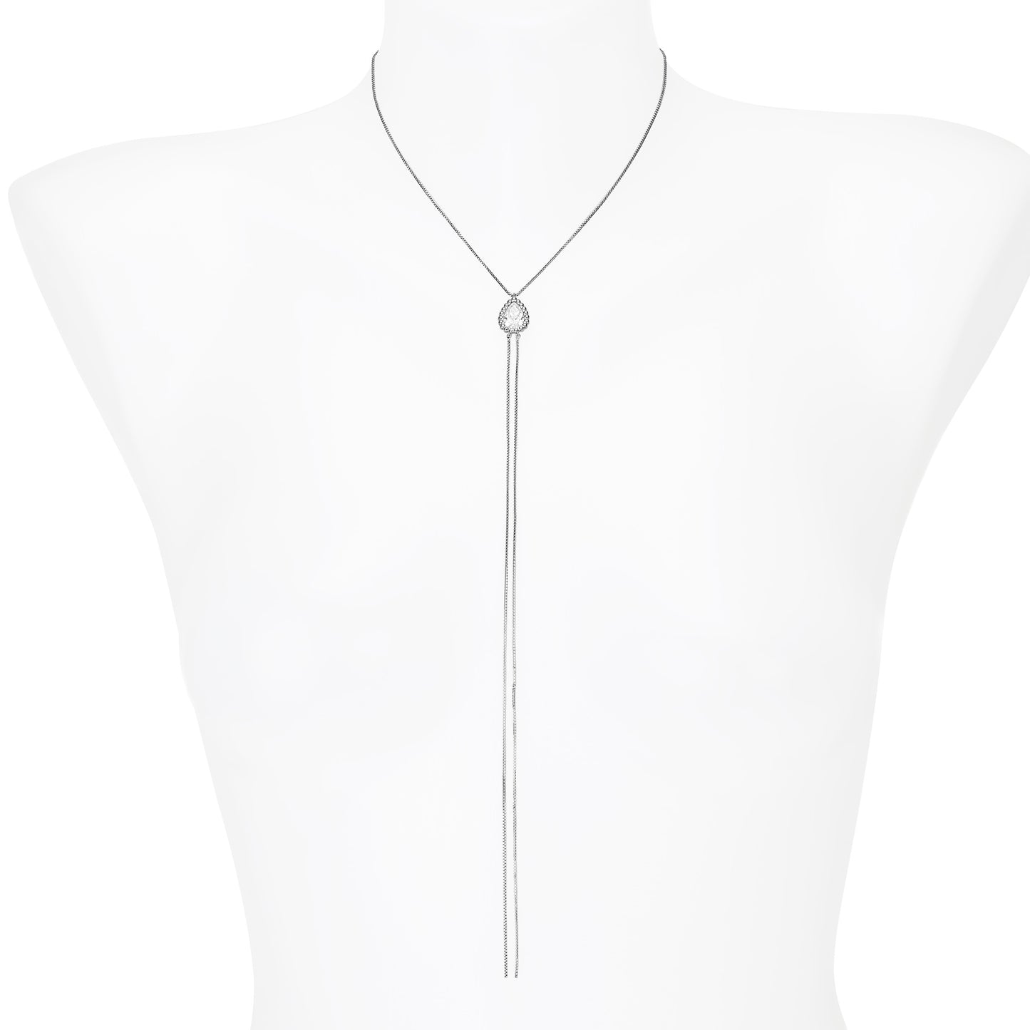 The Embrace Pear Diamond Lariat Necklace
