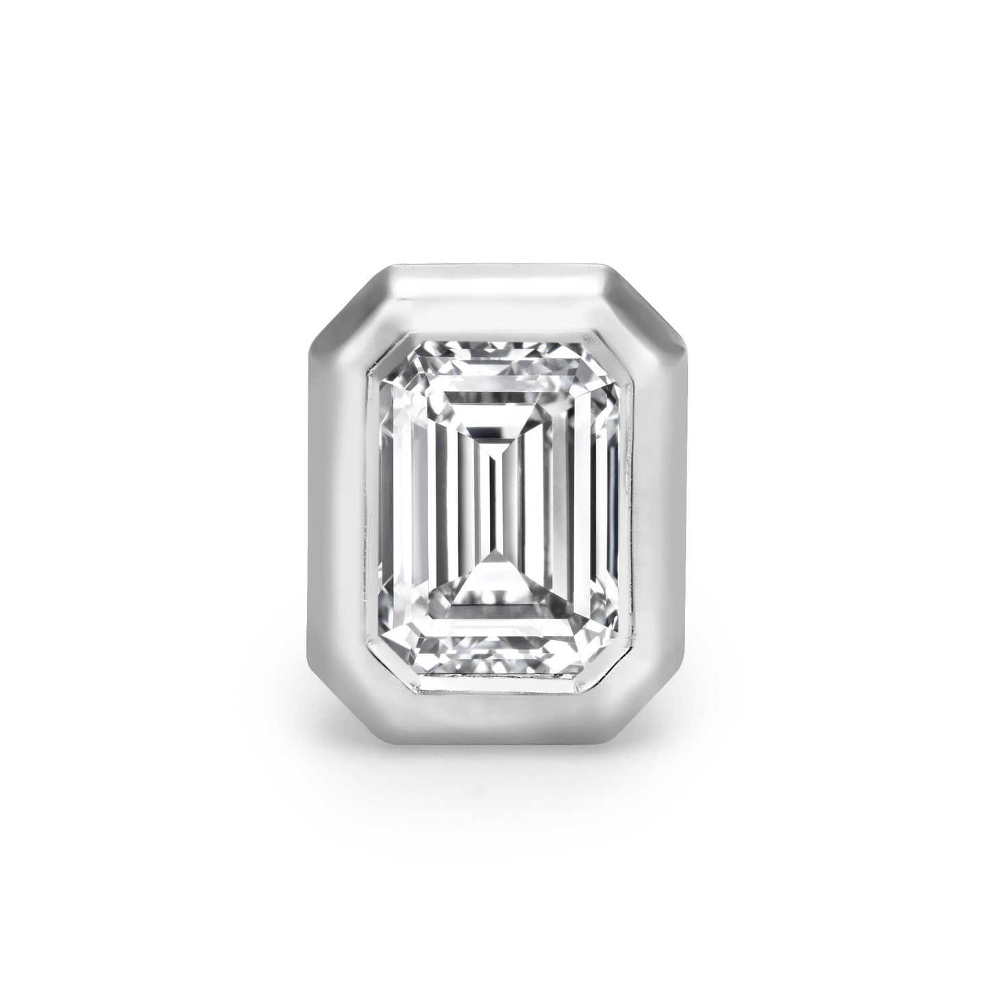 Emerald-Cut Diamond Single Stud