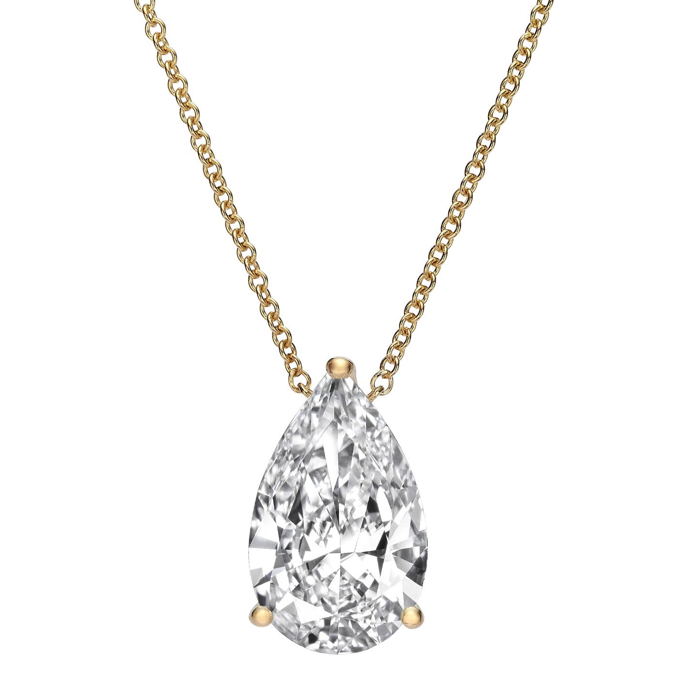 Pear Diamond Solitaire Necklace
