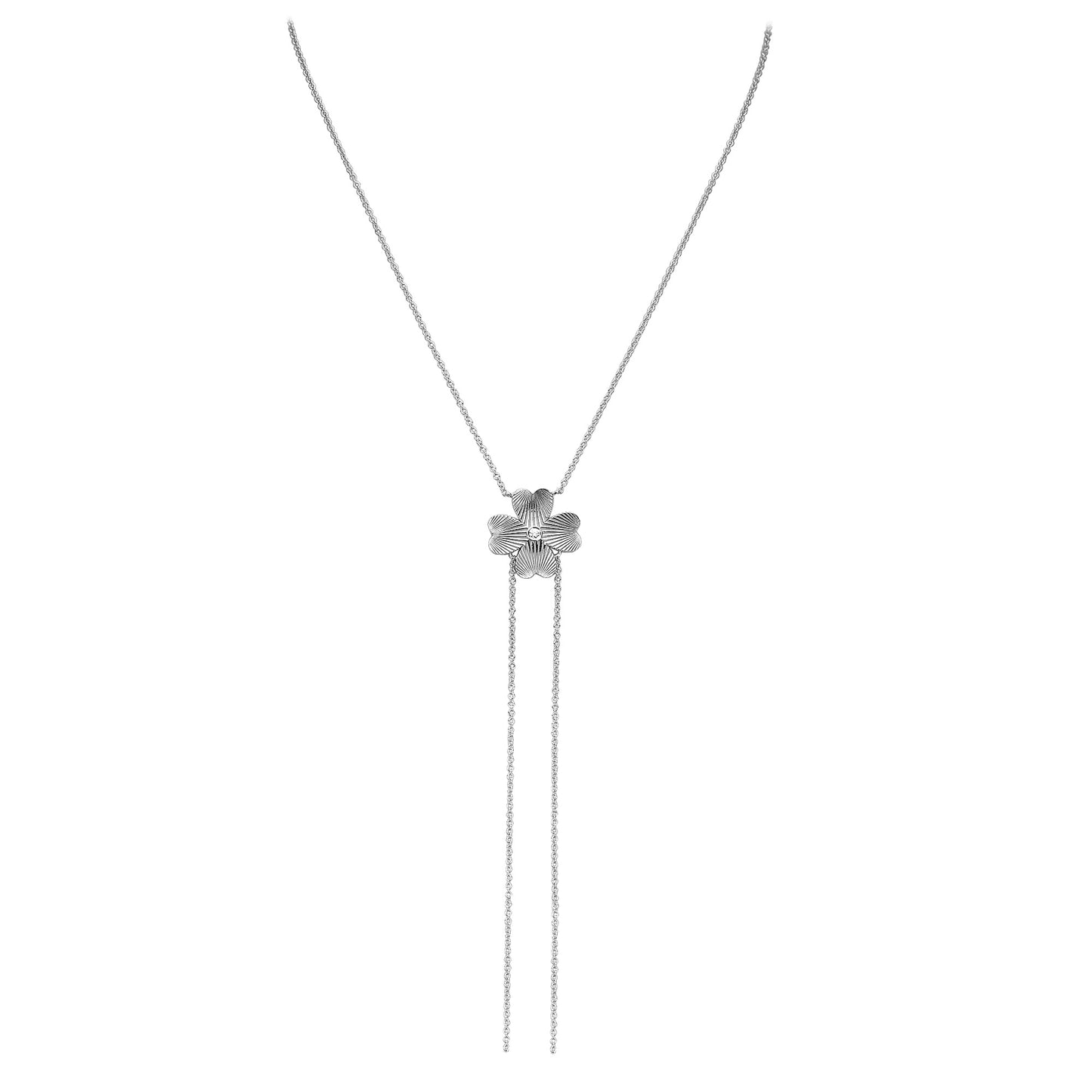 Golden Clover Lariat Necklace