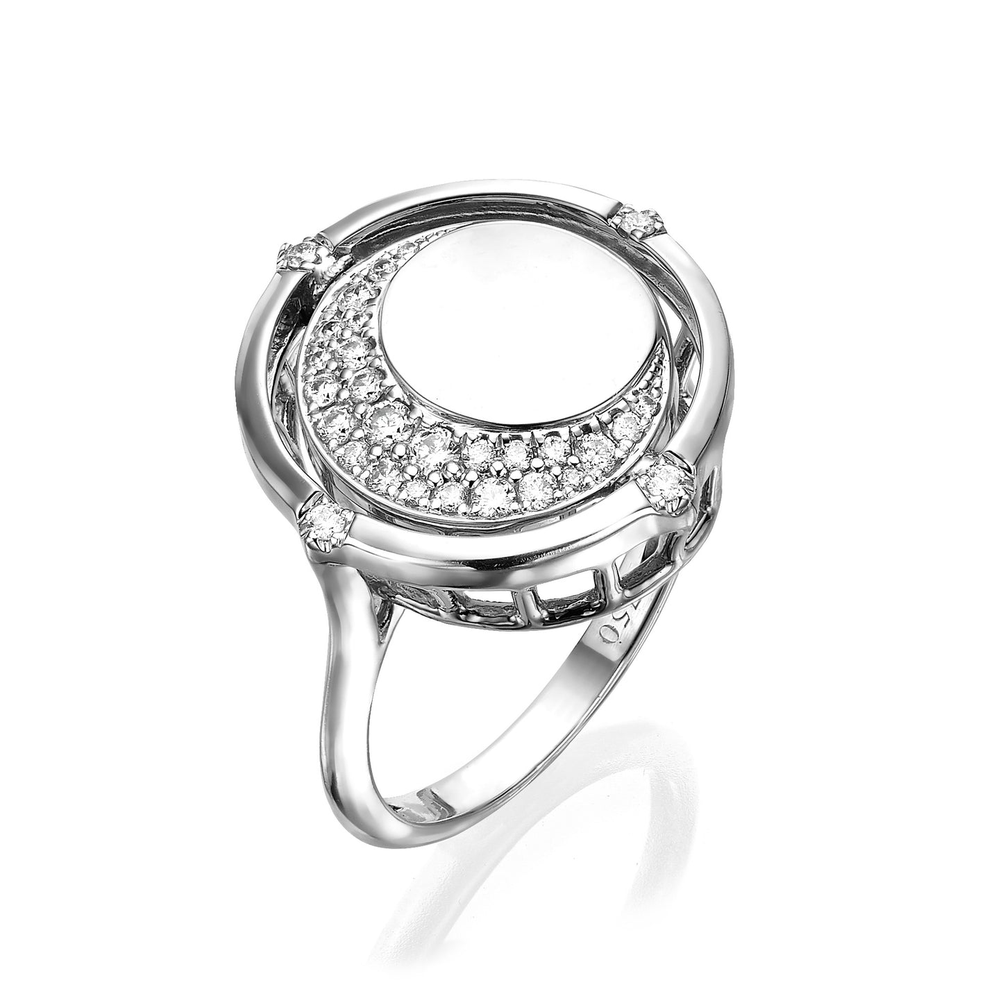 Reversible Compass Star & Pavé Diamond Ring