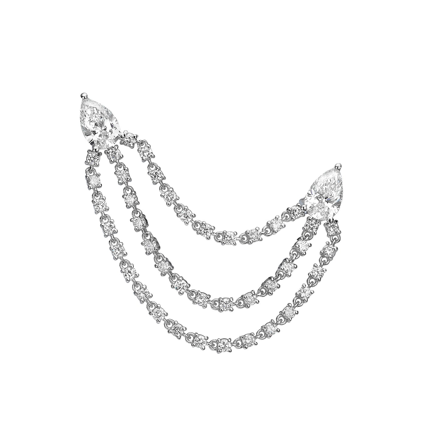 Diamond Draped Chain Earring