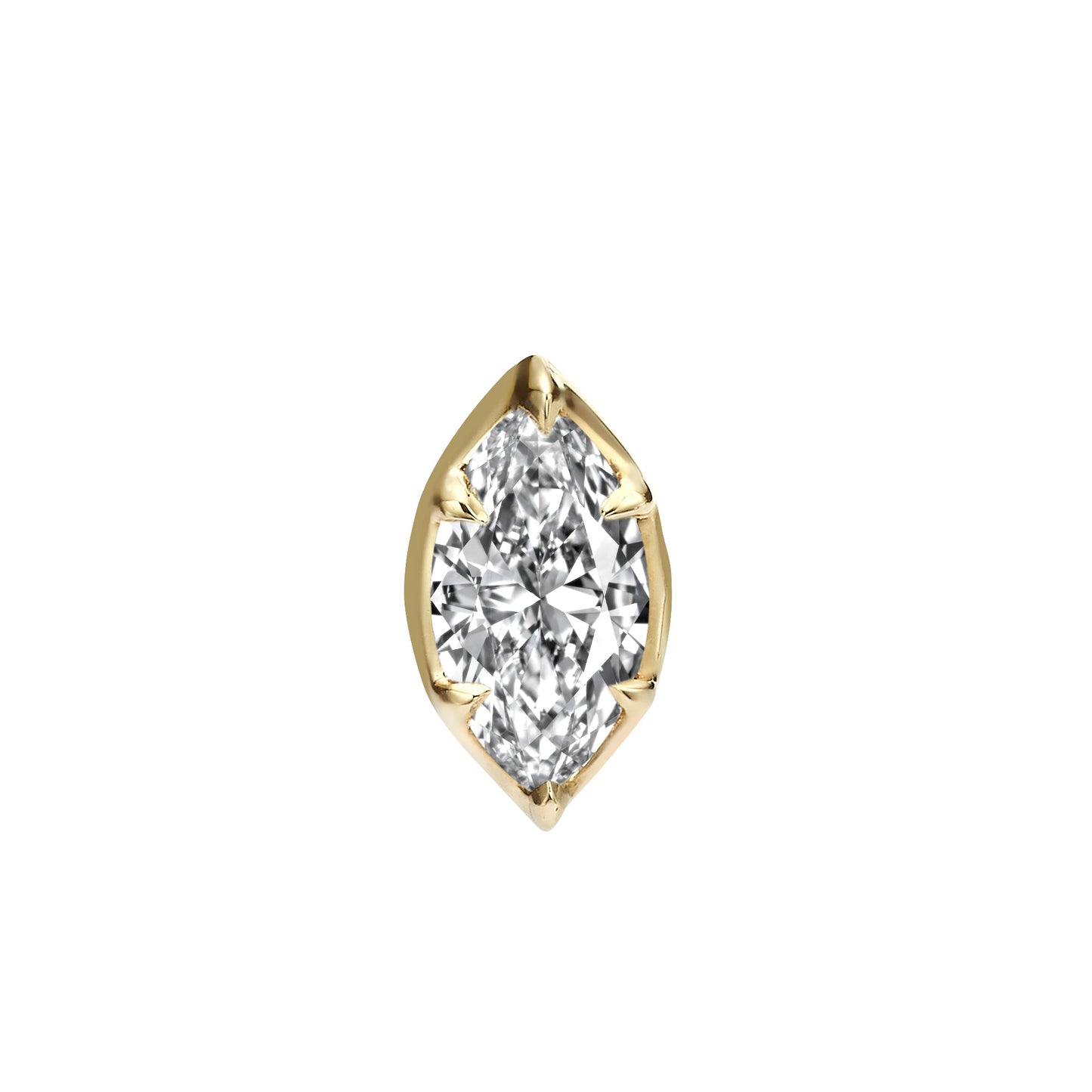 Bezel Claw Prong Marquise Diamond Studs