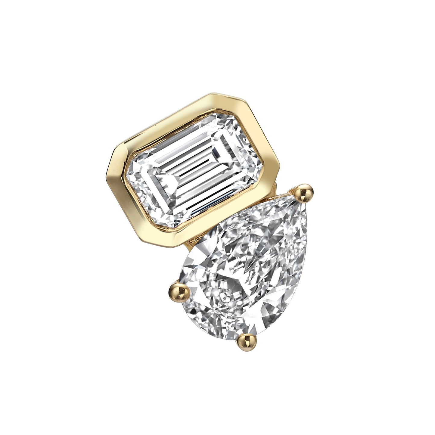 Duo Stone Stud Earrings