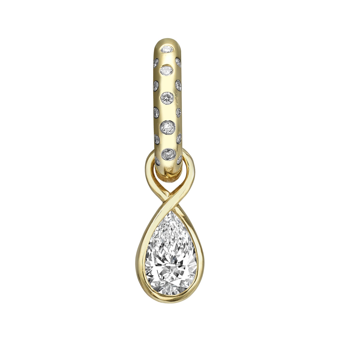 Pavé Hoop Pear Drop Earring