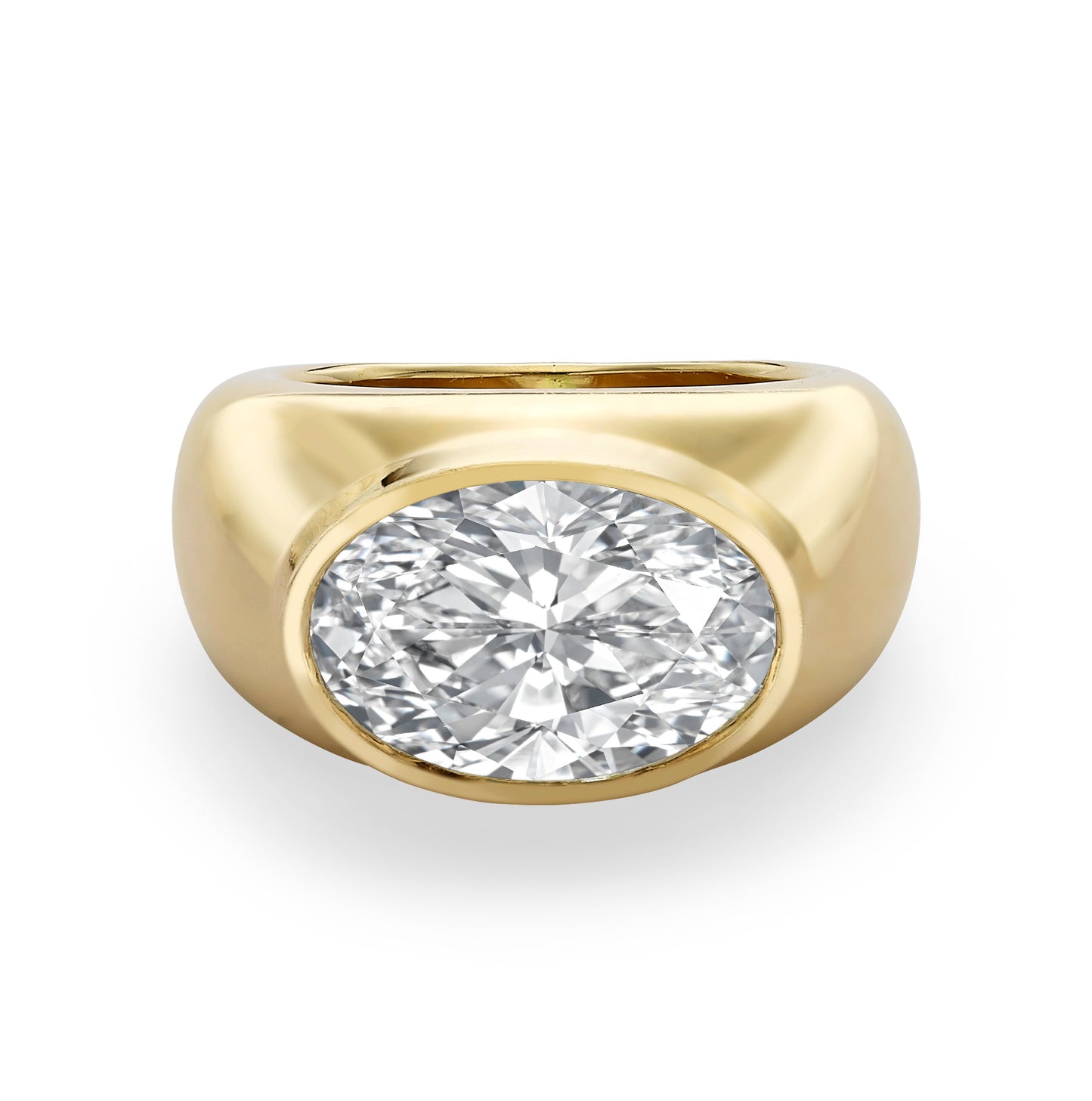 Oval Diamond Dome Ring
