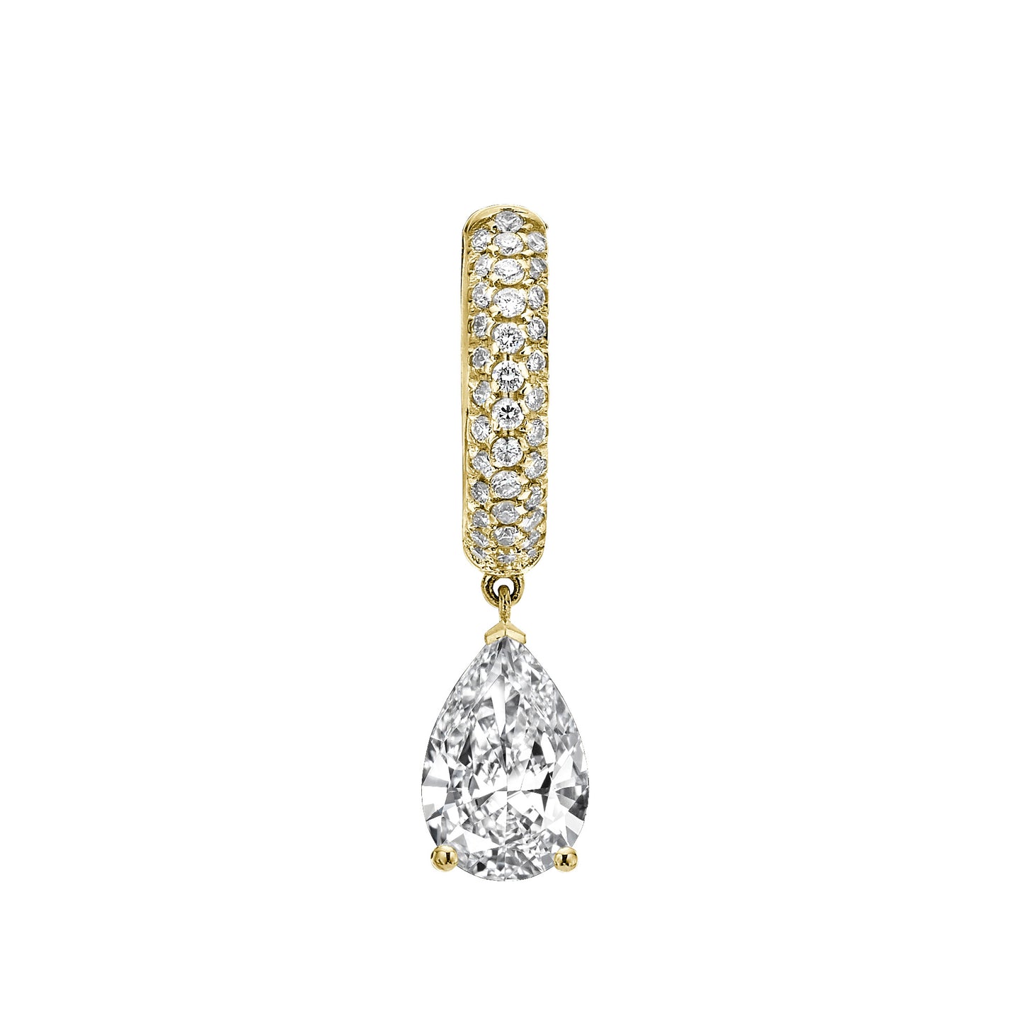 Diamond Huggie Teardrop Dangle