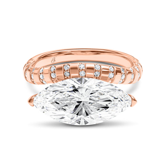 East-West Marquise Pavé Ring