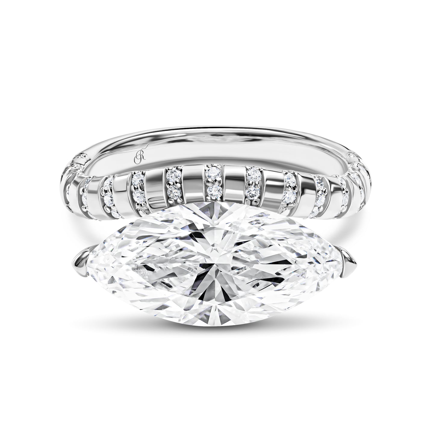 East-West Marquise Pavé Ring