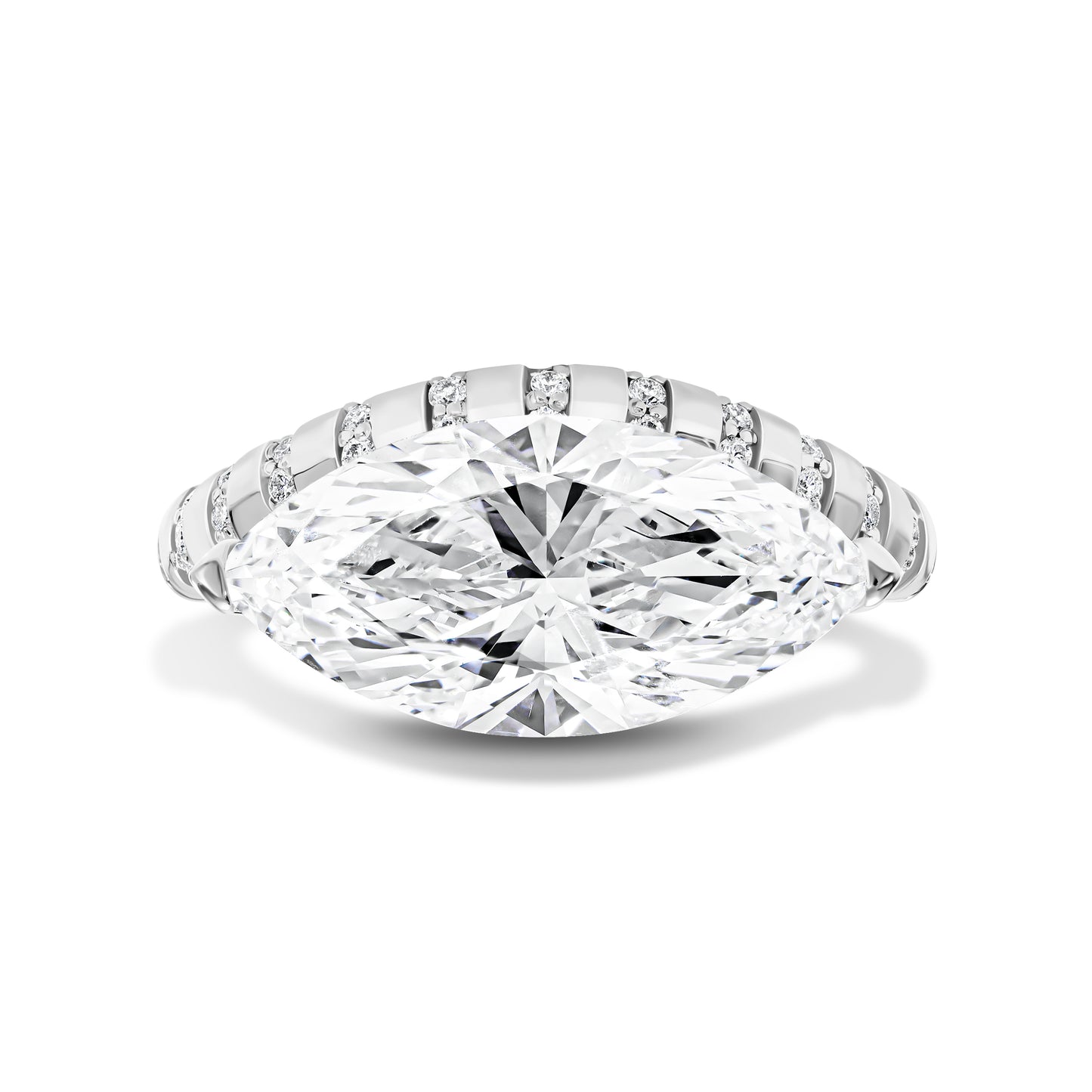 East-West Marquise Pavé Ring