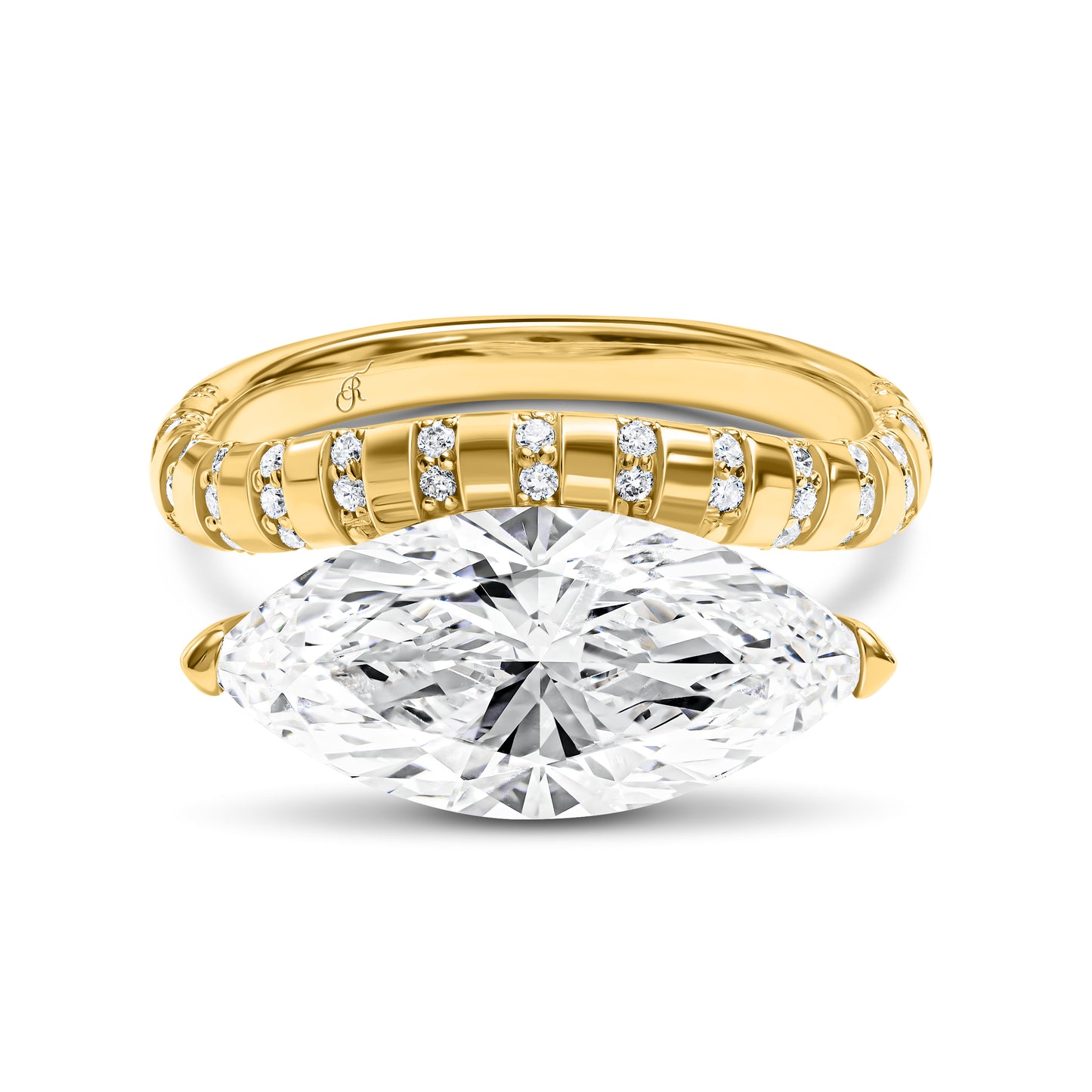 East-West Marquise Pavé Ring
