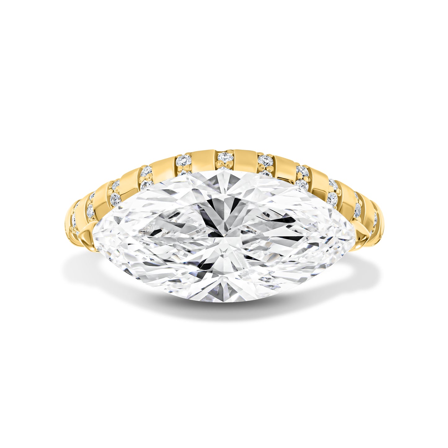 East-West Marquise Pavé Ring