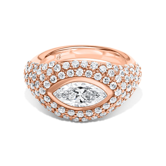 Marquise Diamond Wide Band