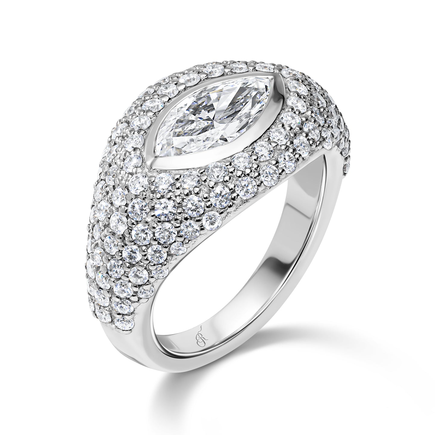 Marquise Diamond Wide Band