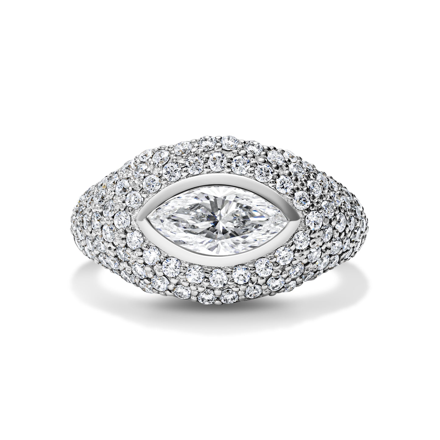Marquise Diamond Wide Band