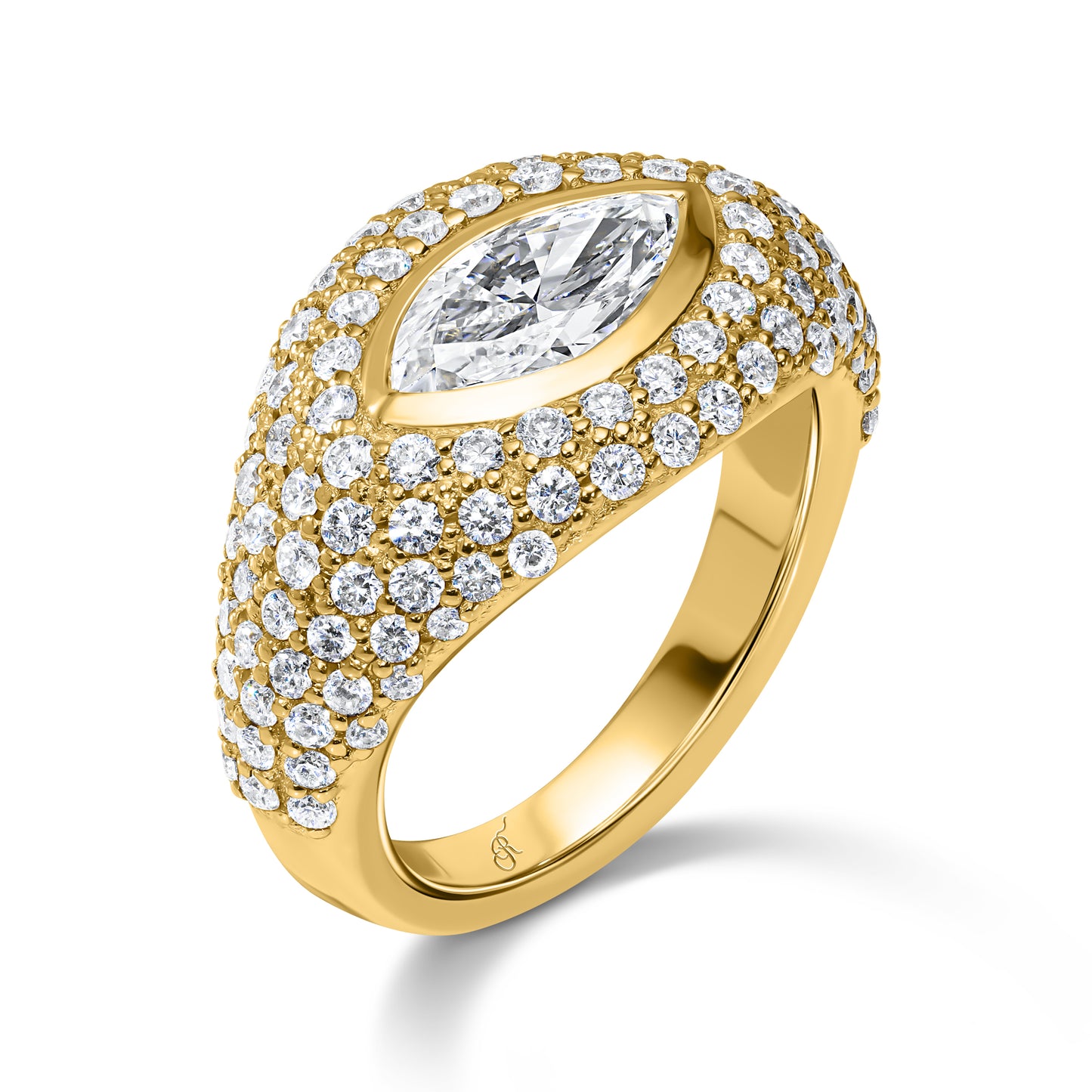 Marquise Diamond Wide Band