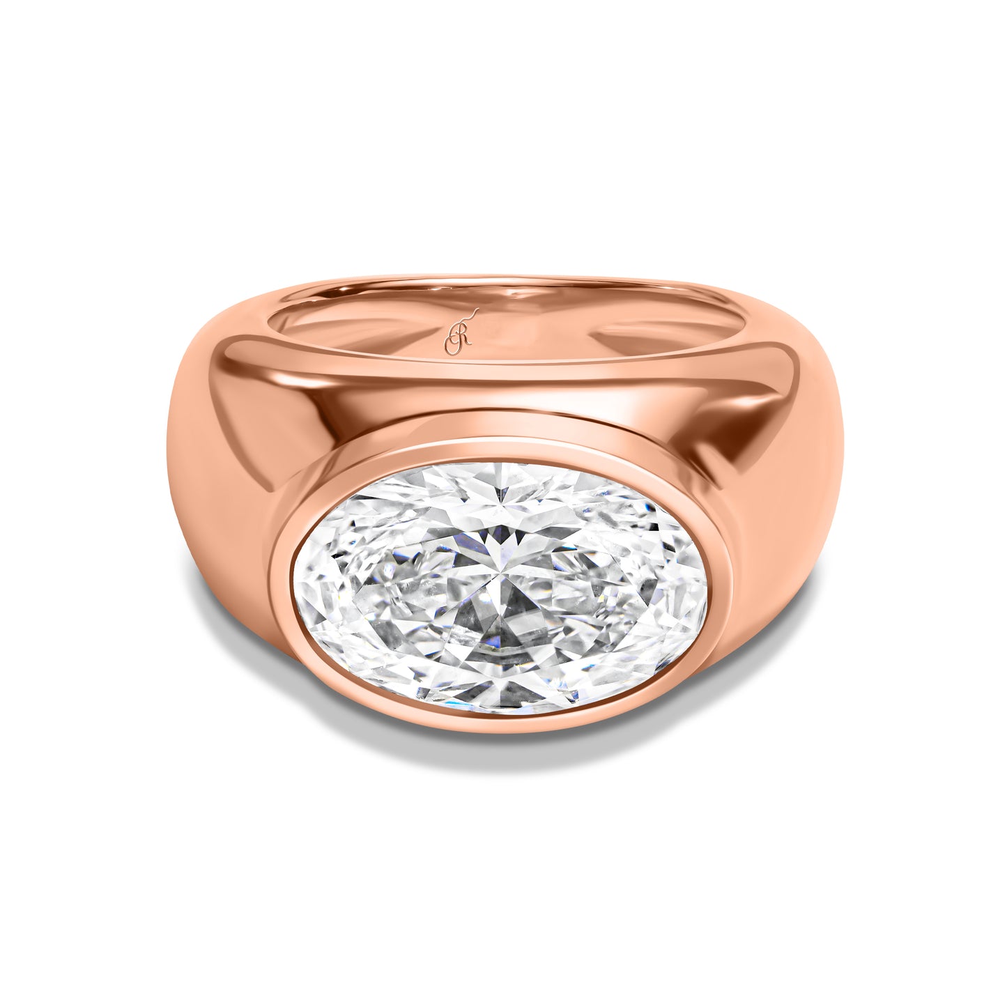 Oval Diamond Dome Ring