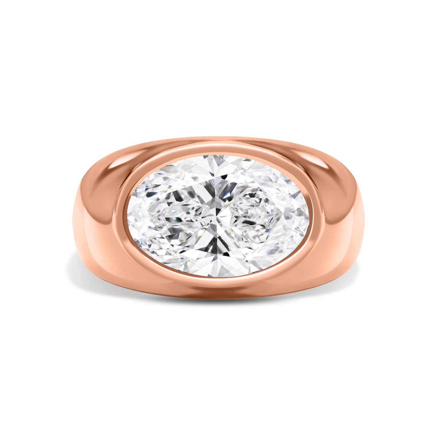 Oval Diamond Dome Ring