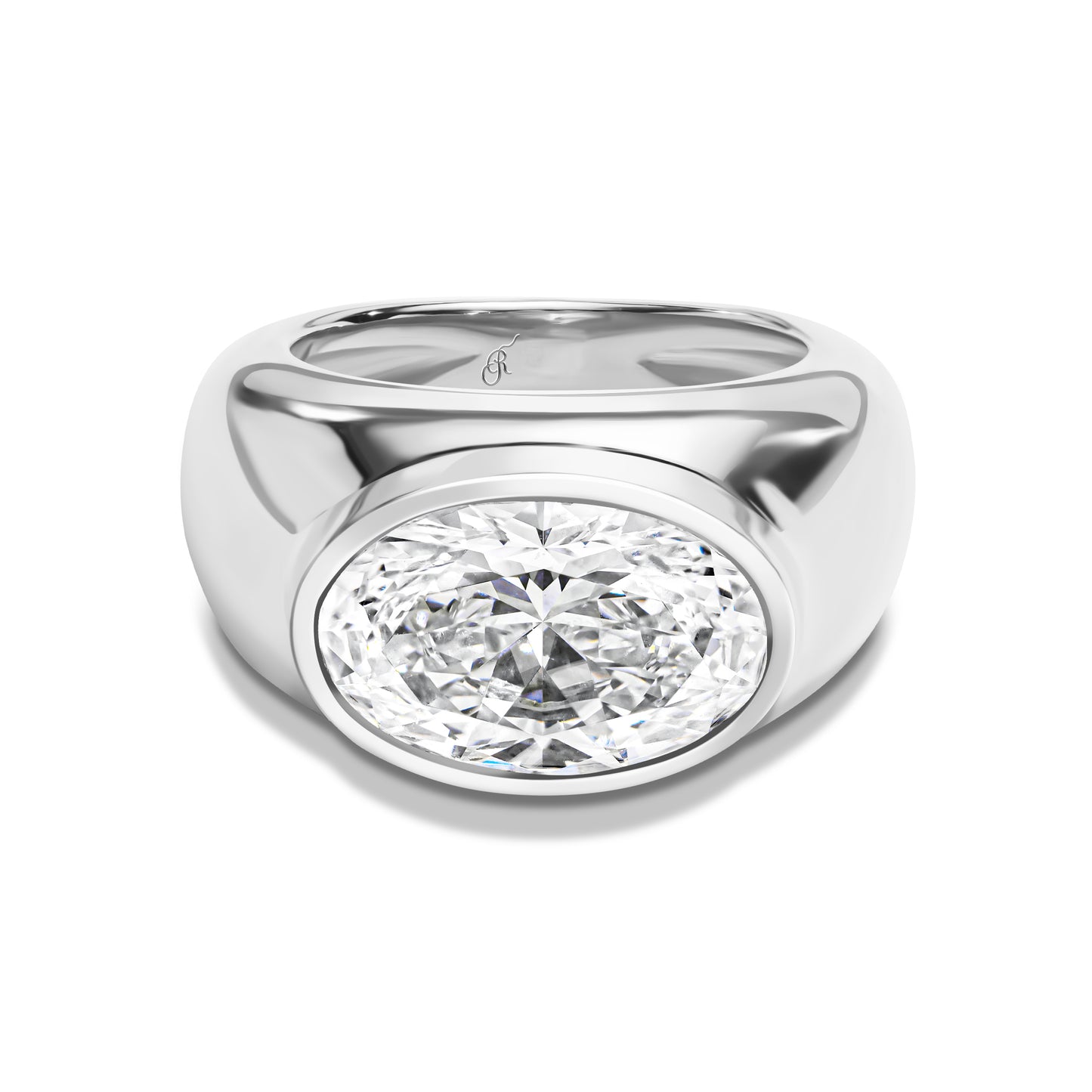 Oval Diamond Dome Ring