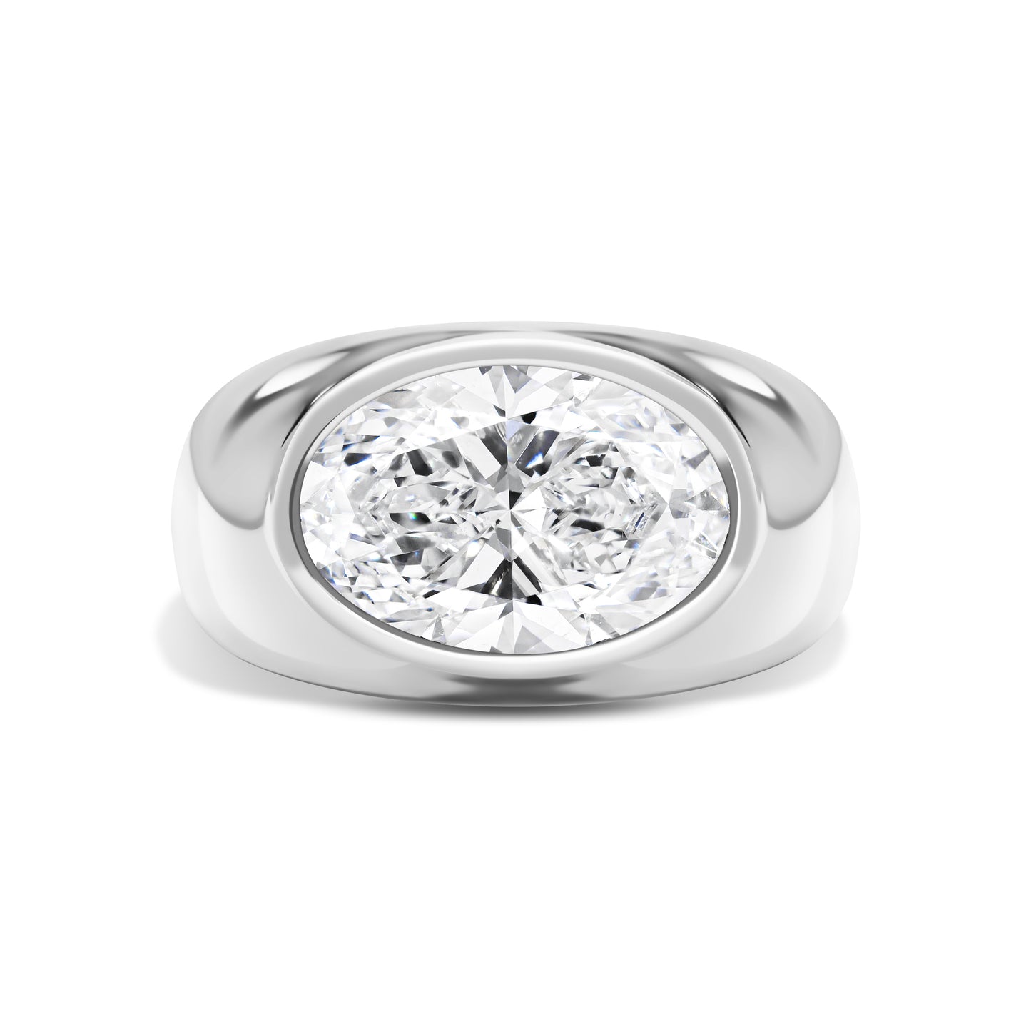Oval Diamond Dome Ring
