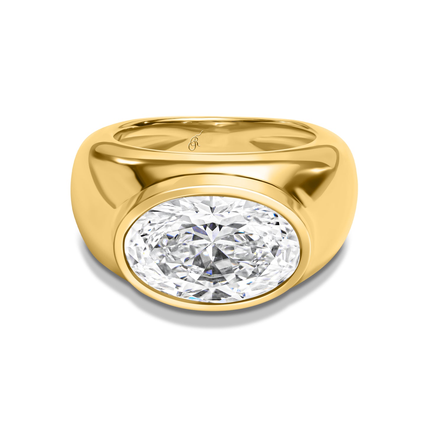 Oval Diamond Dome Ring