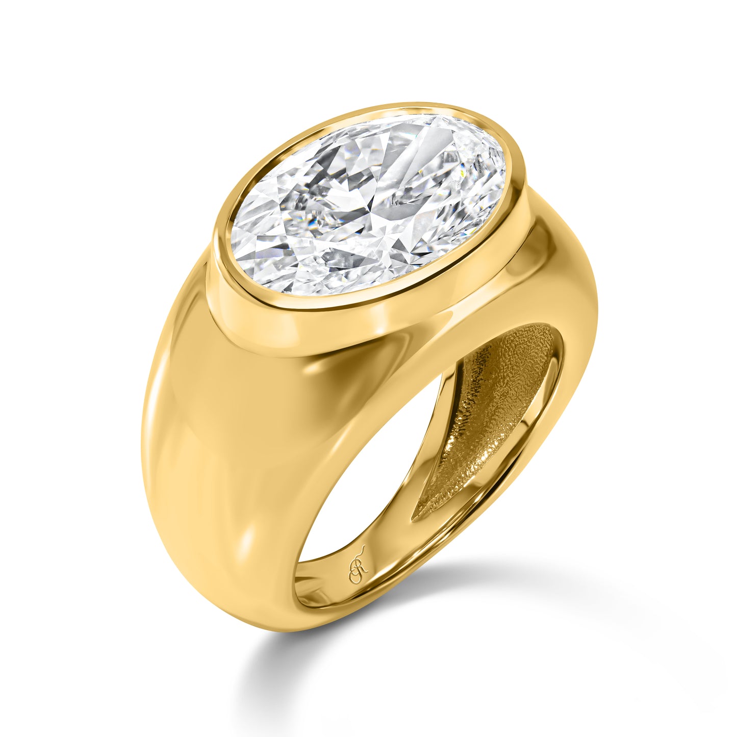 Oval Diamond Dome Ring