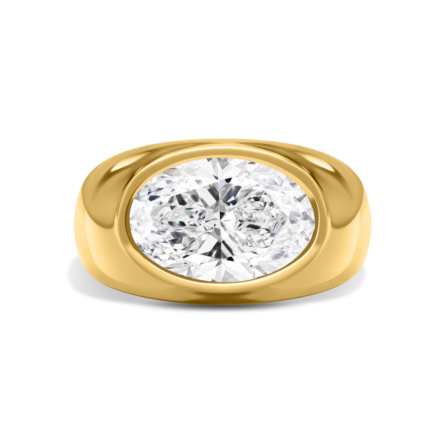 Oval Diamond Dome Ring