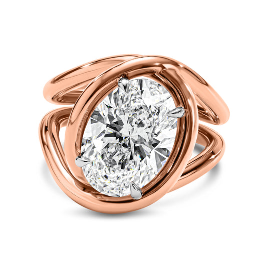 Sculptural Oval Diamond Statement Ring