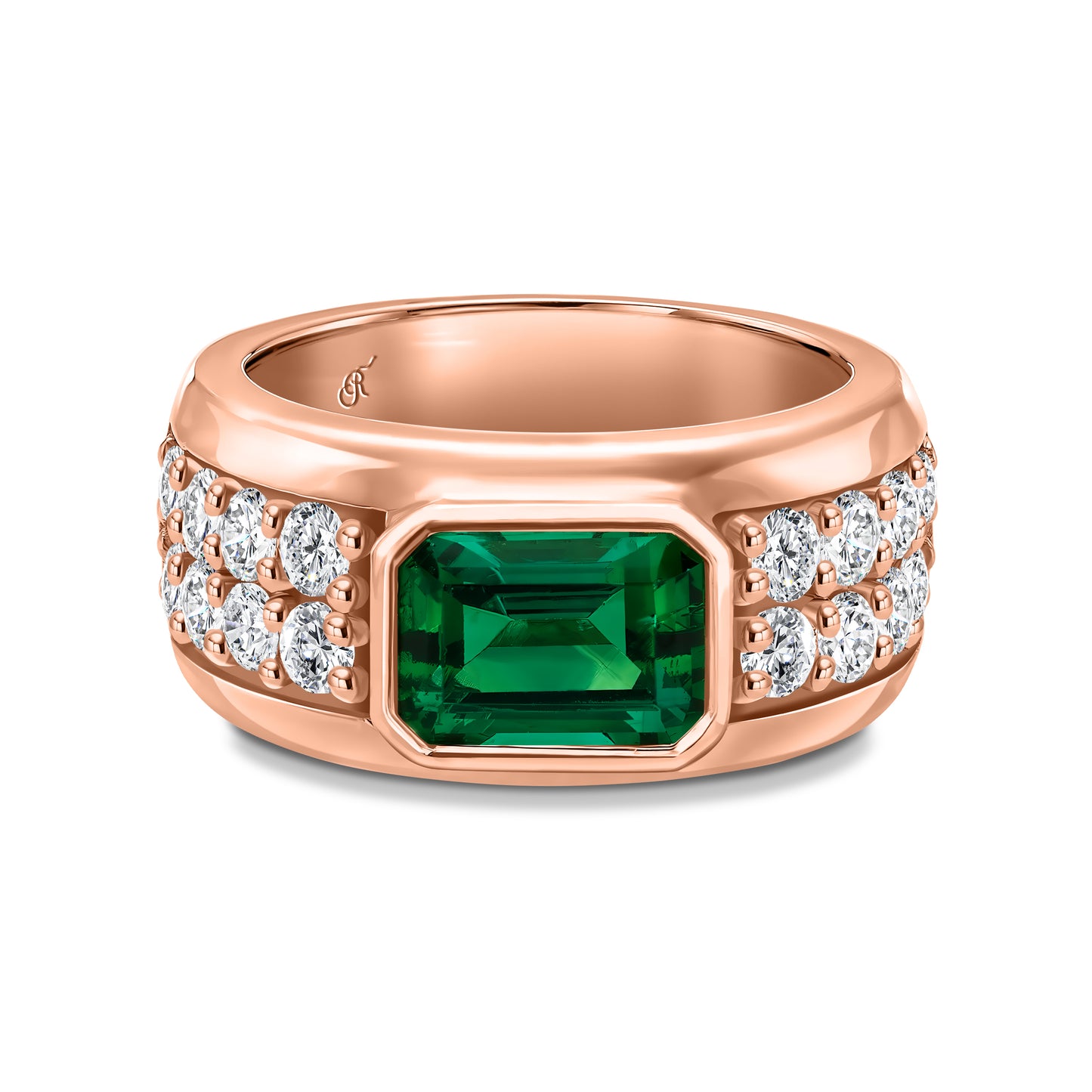 Emerald Halo Ring