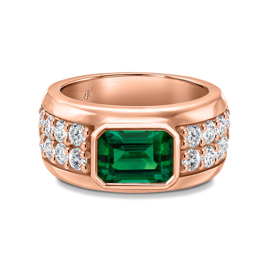 Emerald Halo Ring