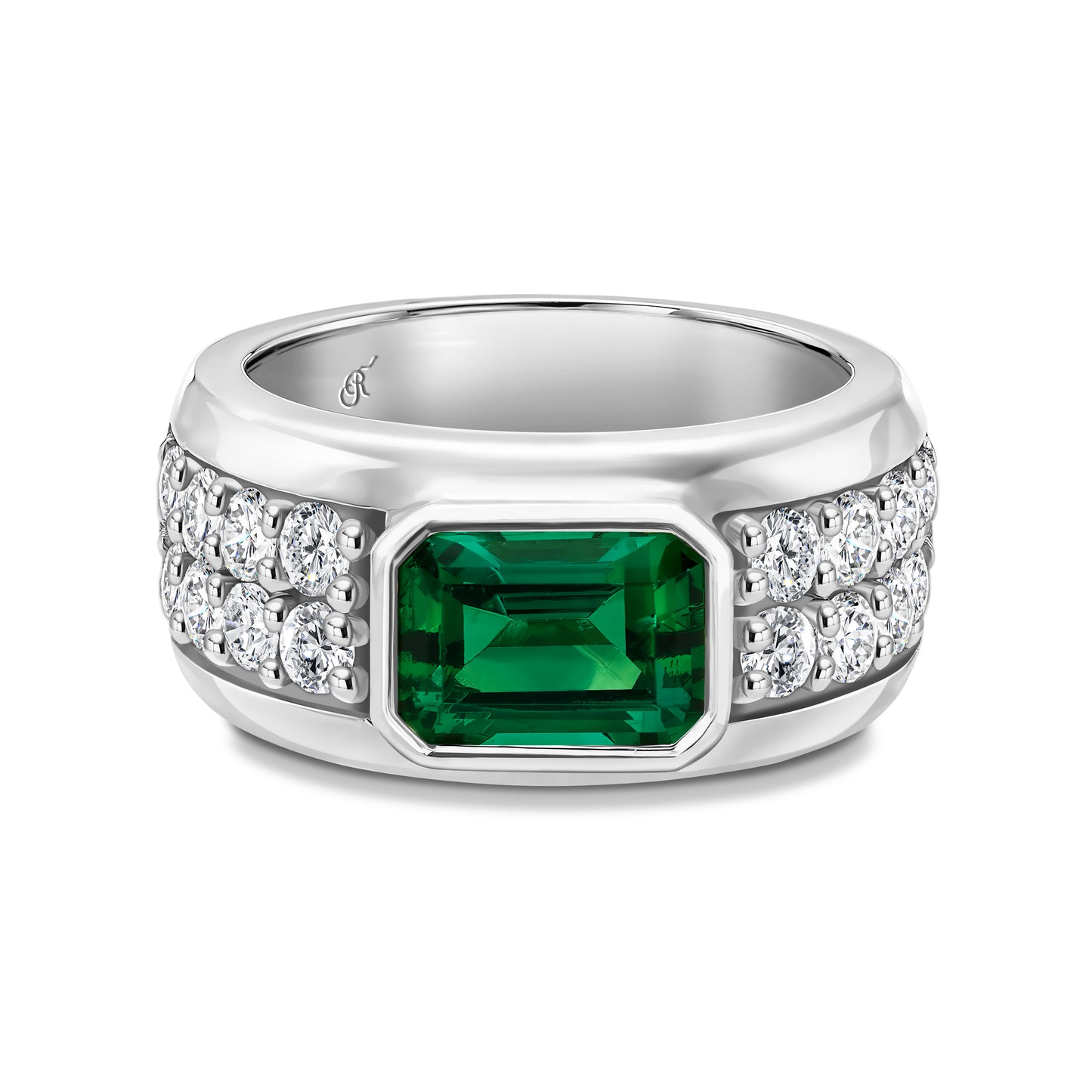 Emerald Halo Ring