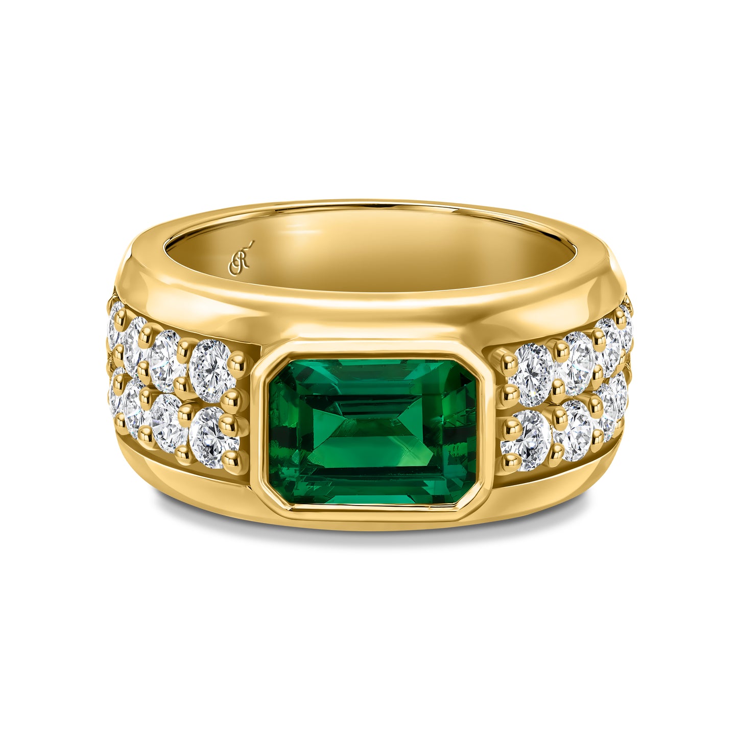 Emerald Halo Ring
