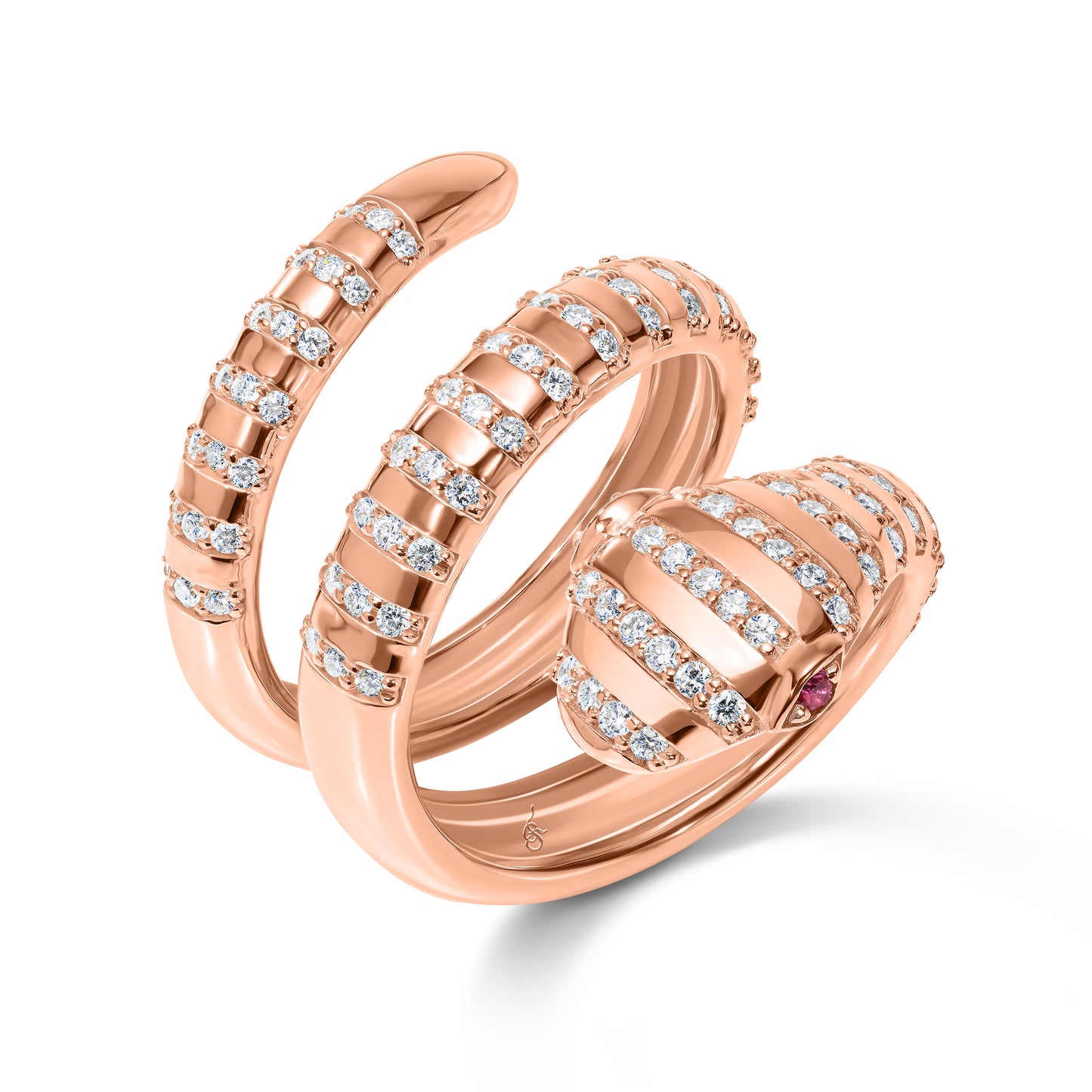 Coiled Diamond Snake Ring