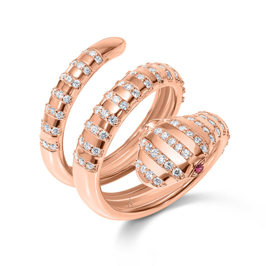 Coiled Diamond Snake Ring