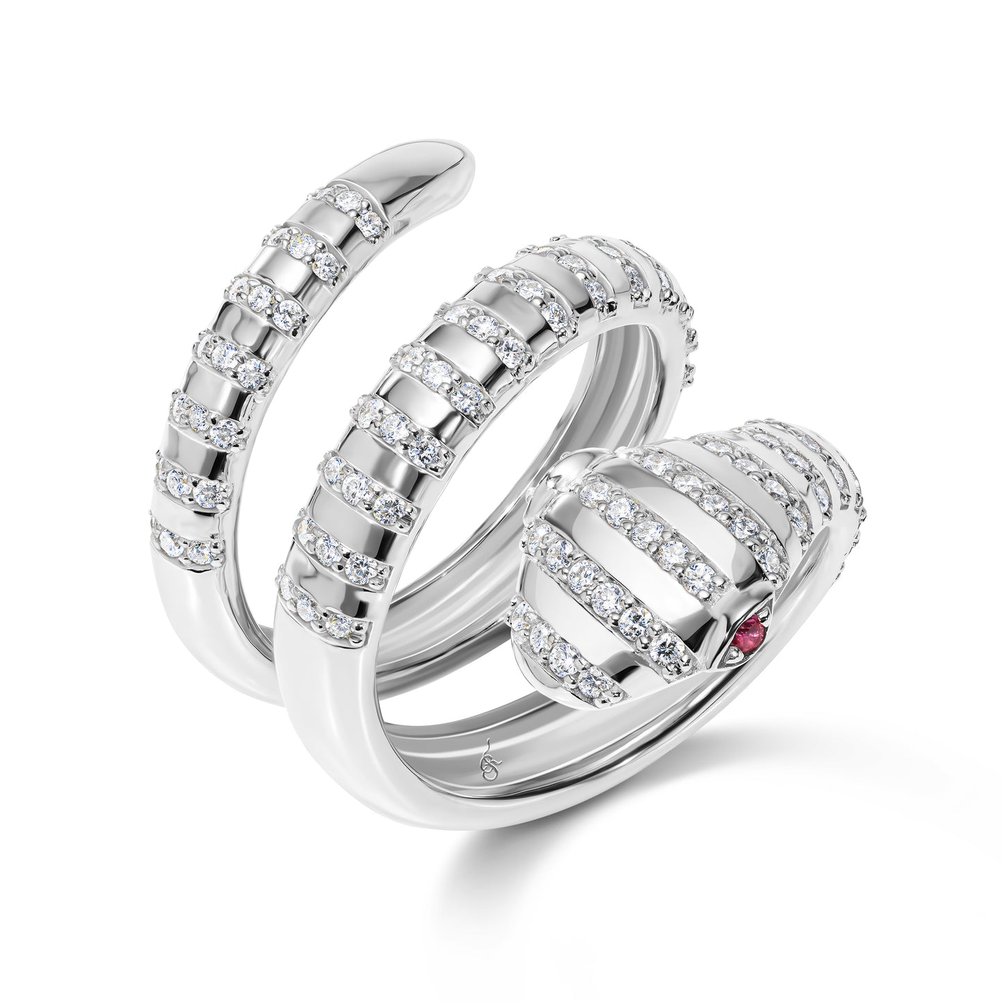 Coiled Diamond Snake Ring