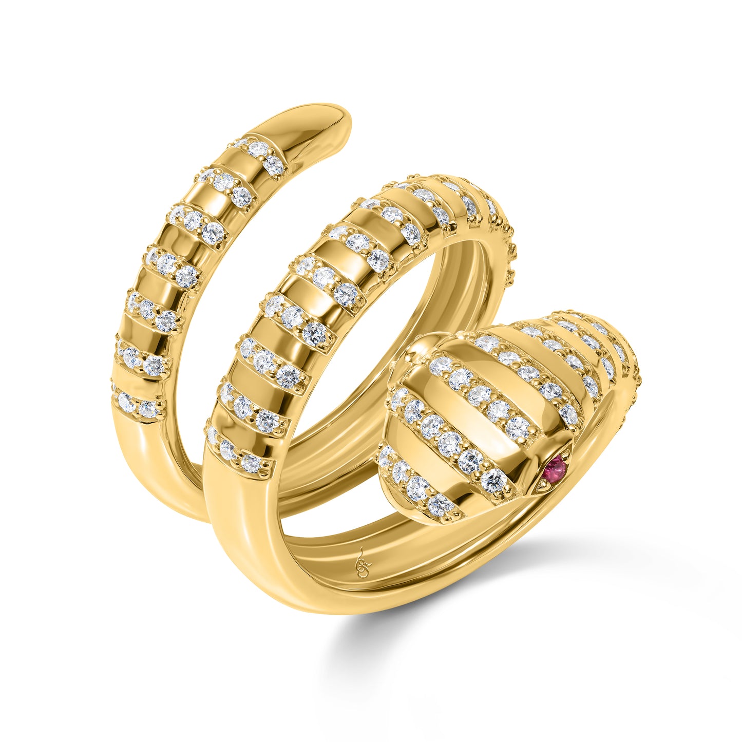 Coiled Diamond Snake Ring