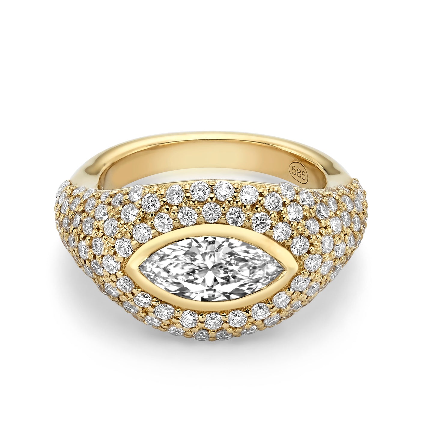 Marquise Diamond Wide Band