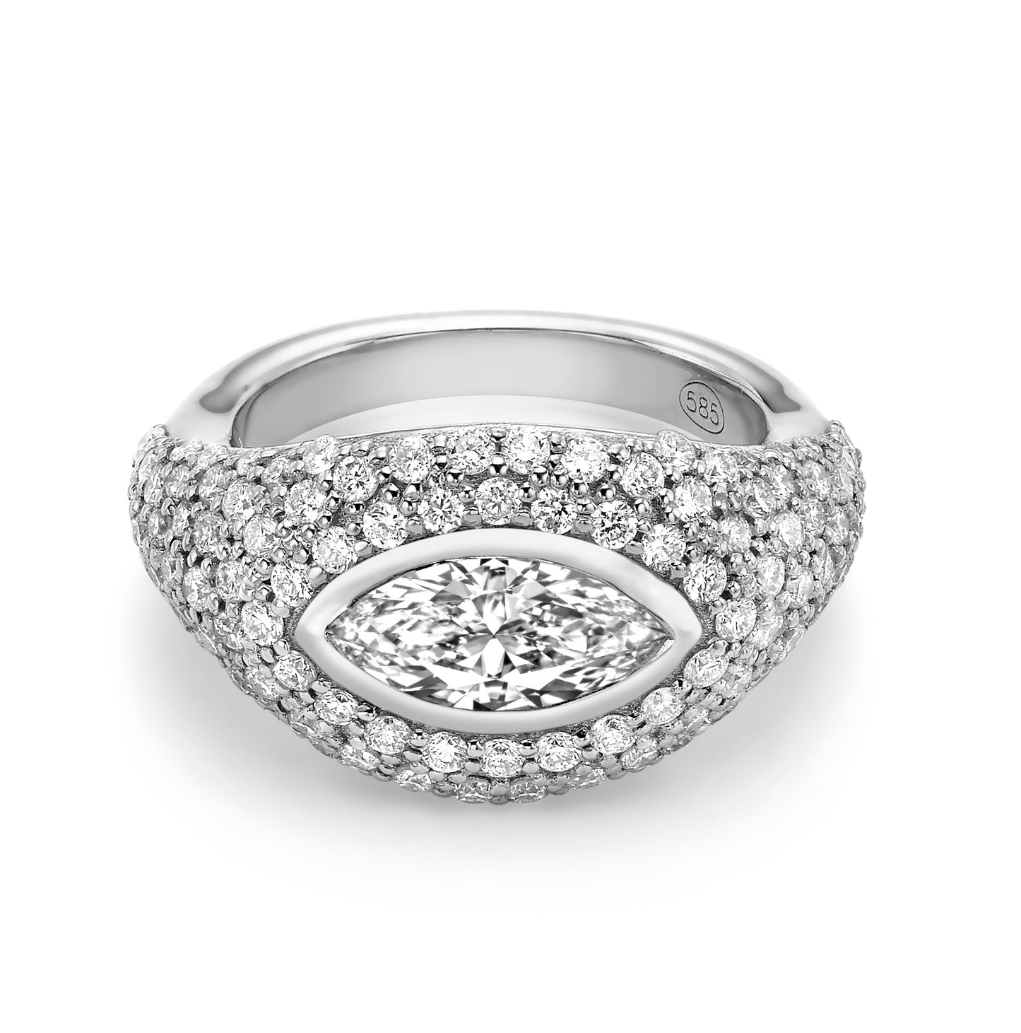 Marquise Diamond Wide Band