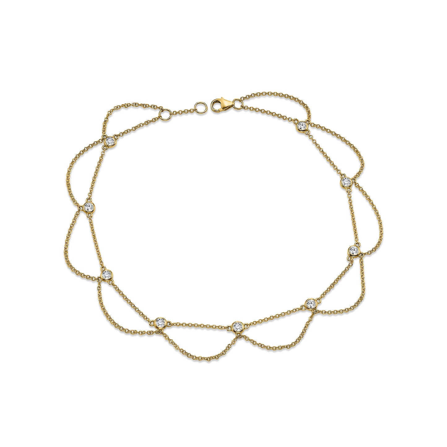 Diamond Station Gold Anklet