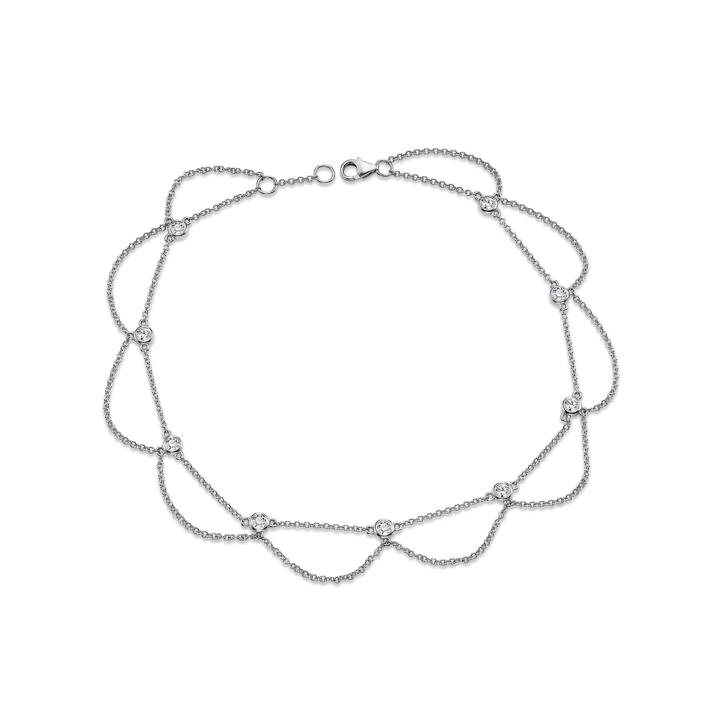 Diamond Station Gold Anklet