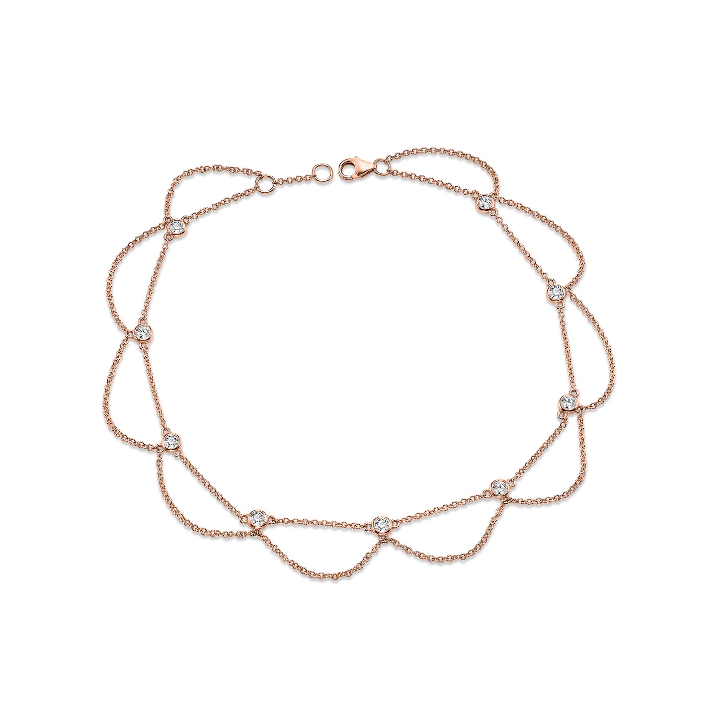Diamond Station Gold Anklet