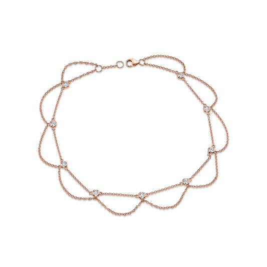 Diamond Station Gold Anklet