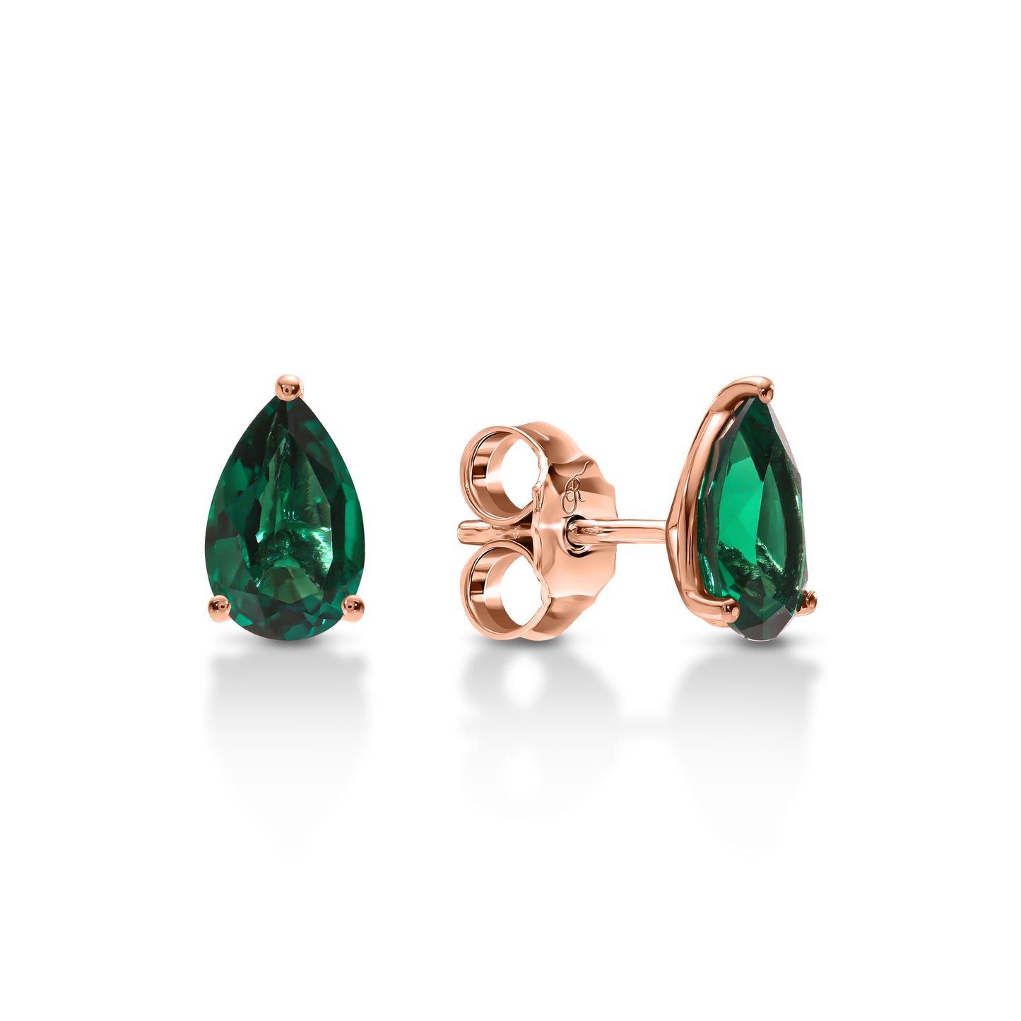 Pear Emerald Stud