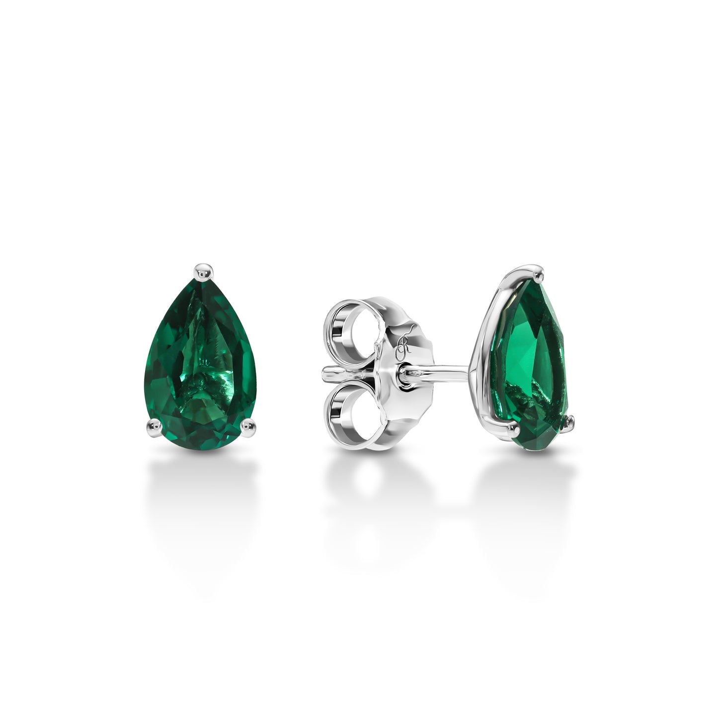 Pear Emerald Stud