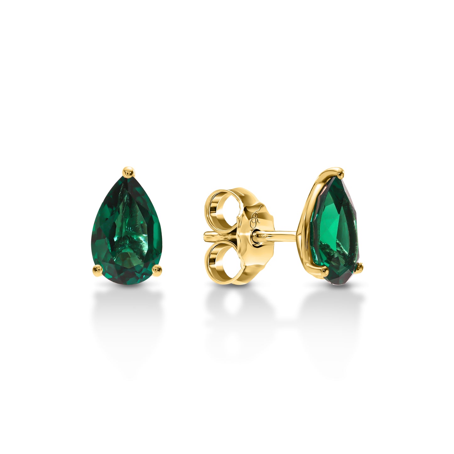 Pear Emerald Stud