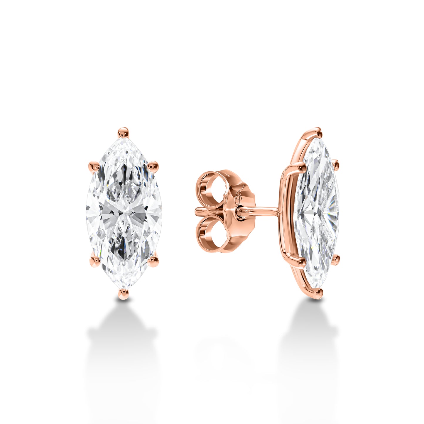 Claw Prong Marquise Diamond Studs