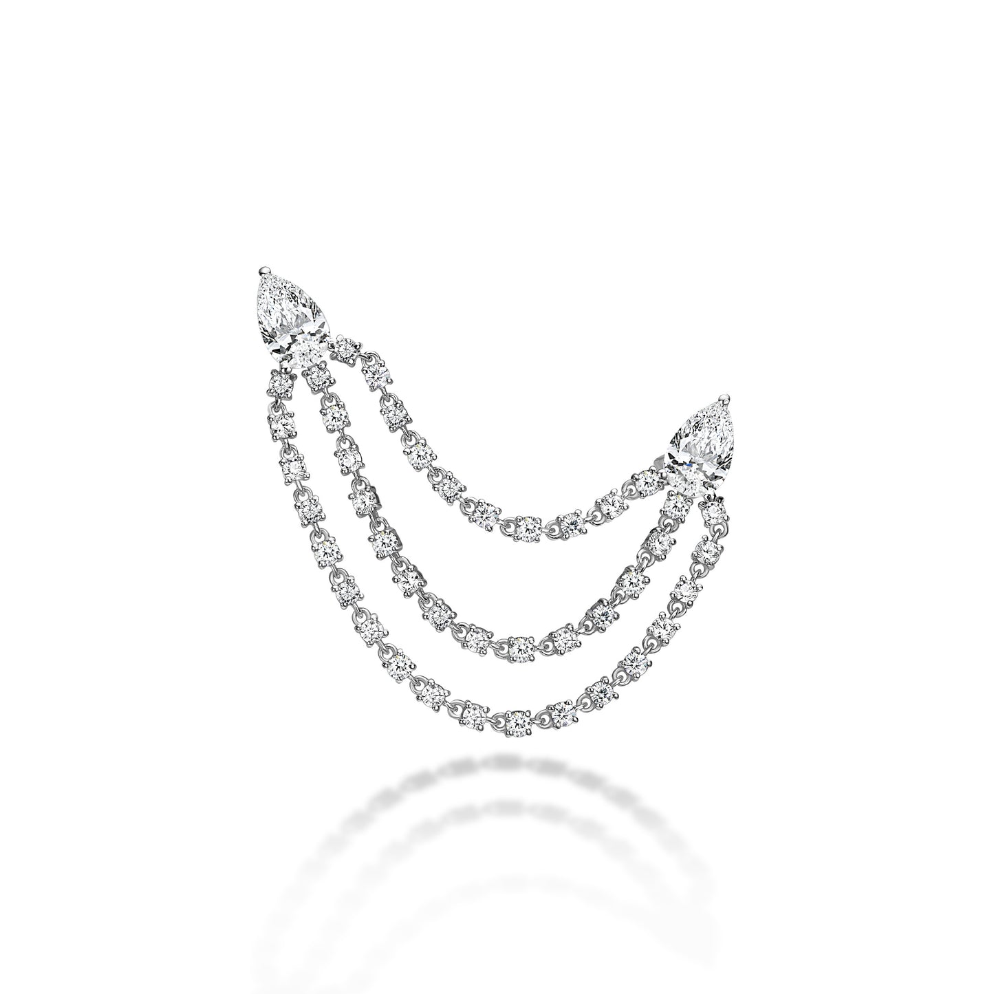 Diamond Draped Chain Earring