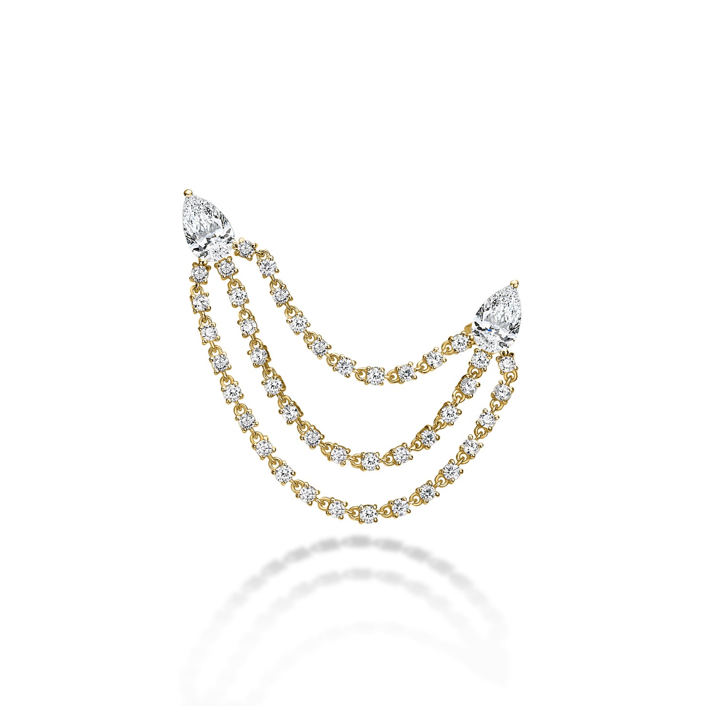 Diamond Draped Chain Earring