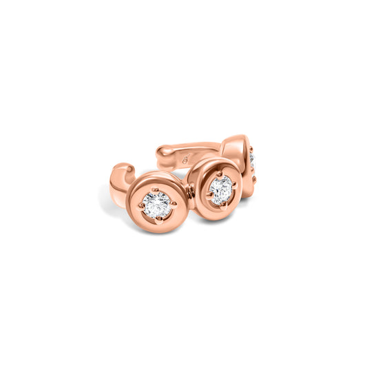Triple Diamond Bezel Ear Cuff