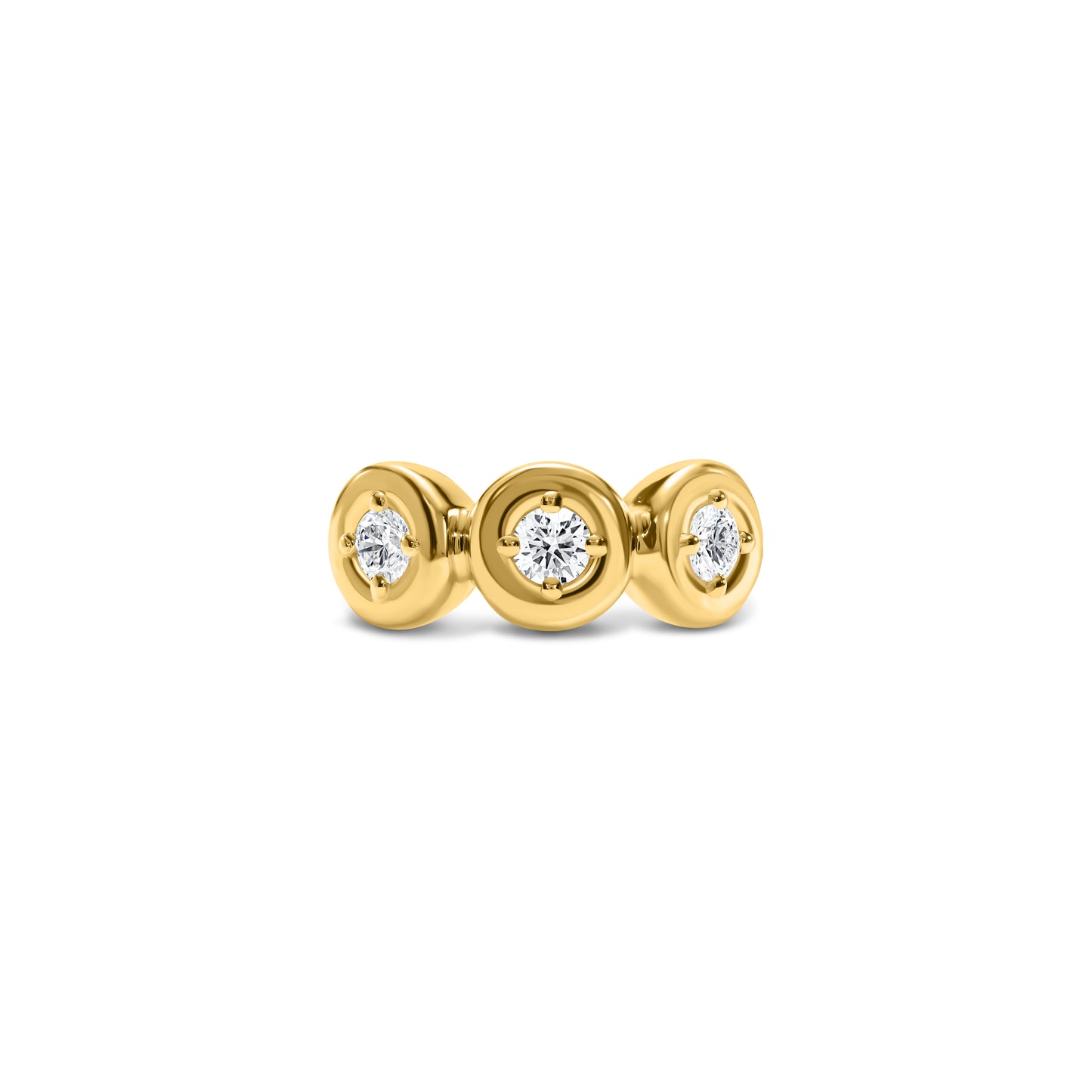 Triple Diamond Bezel Ear Cuff